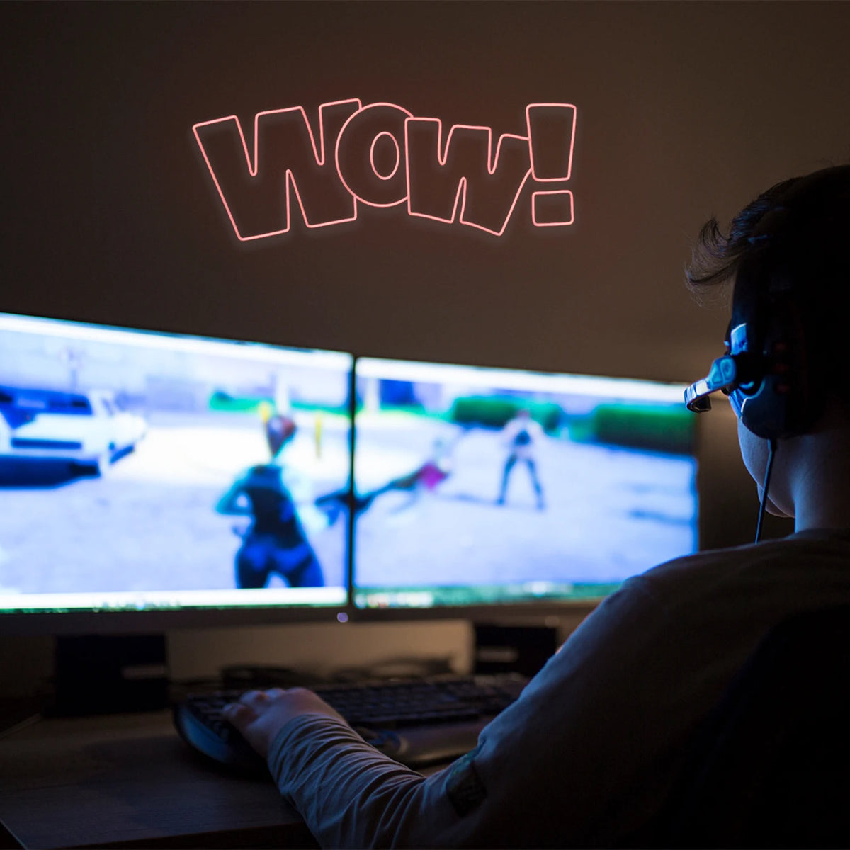 WOW – Explosion i serietidningsstil, ny modell – LED-neonskylt (5 V USB)