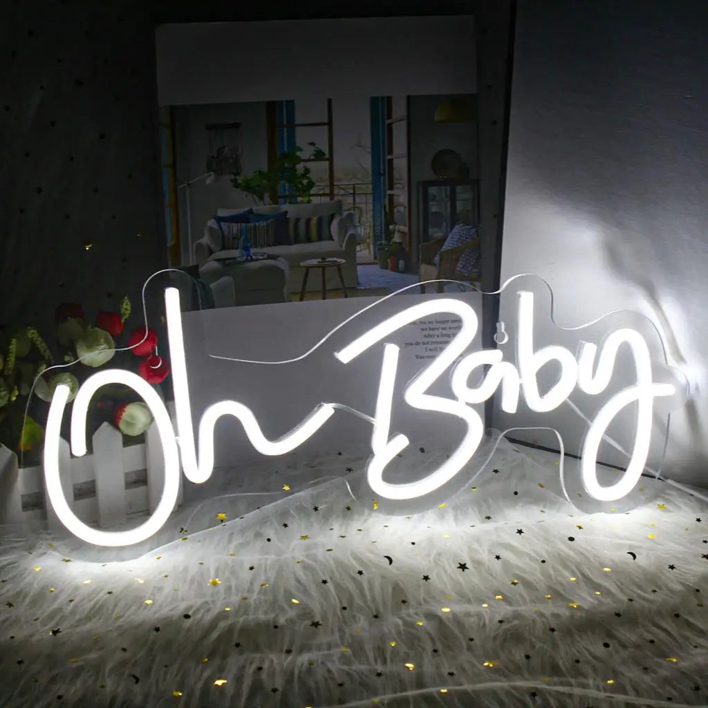 Oh Baby – LED-neonskylt (5 V USB)