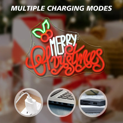 God Jul 5V USB LED Ljusskylt - Prisvärd