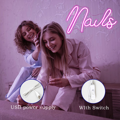 Nails 5V USB LED Ljusskylt - Budgetvänlig