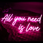 All You Need Is Love – LED-neonskylt (5 V USB)