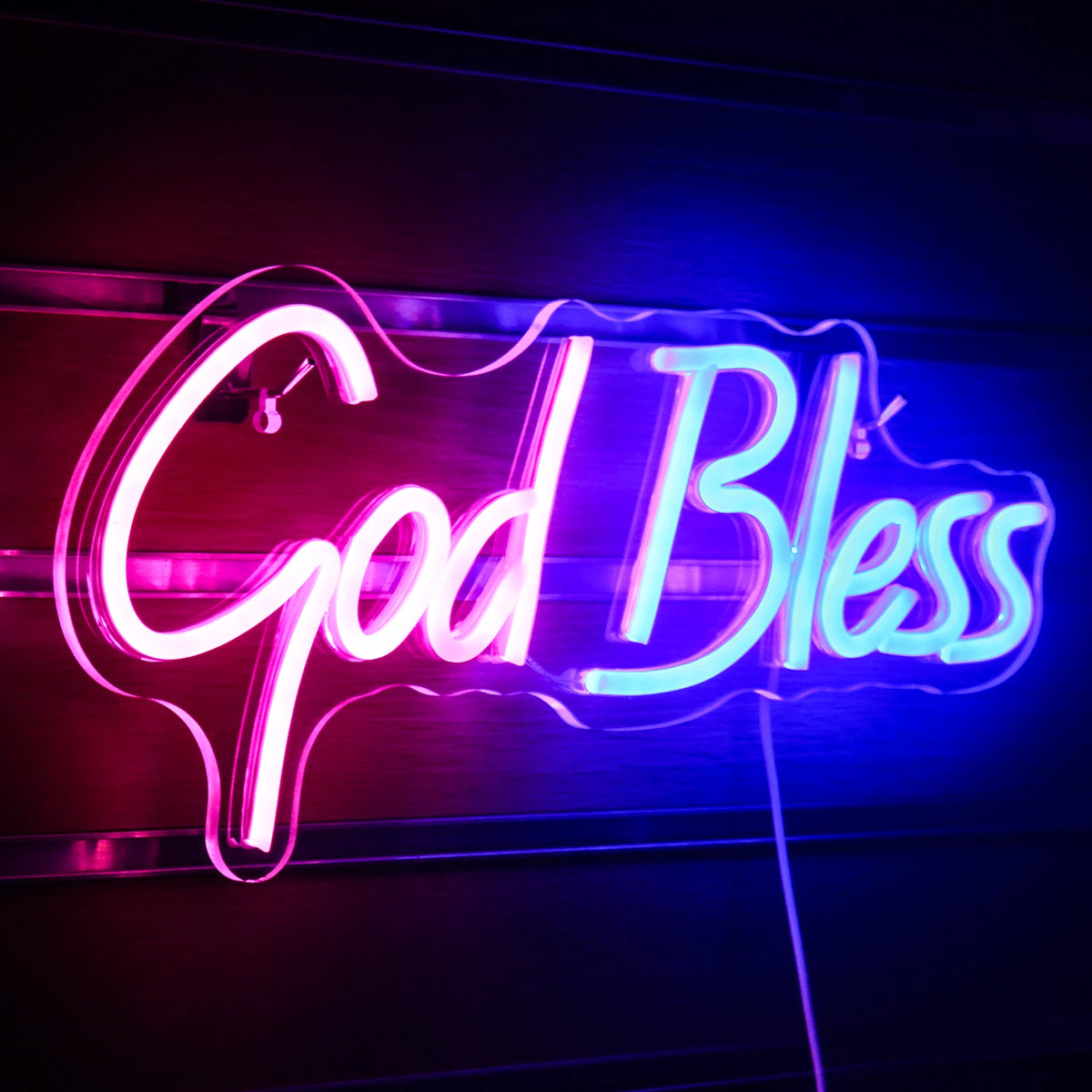 God Bless – LED-neonskylt (5 V USB)