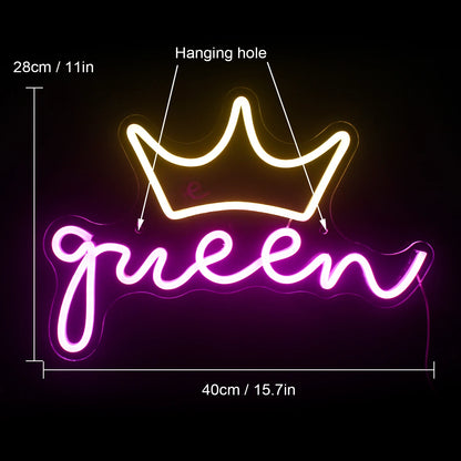 Queen 5V USB LED Ljusskylt - Budgetvänlig
