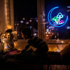 Måne och svamp – LED-neonskylt (5 V USB)