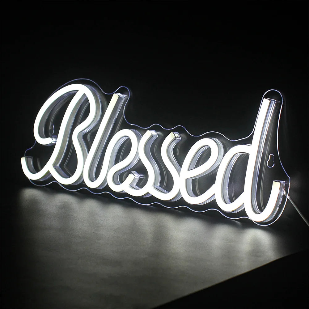 Blessed – LED-neonskylt (5 V USB)