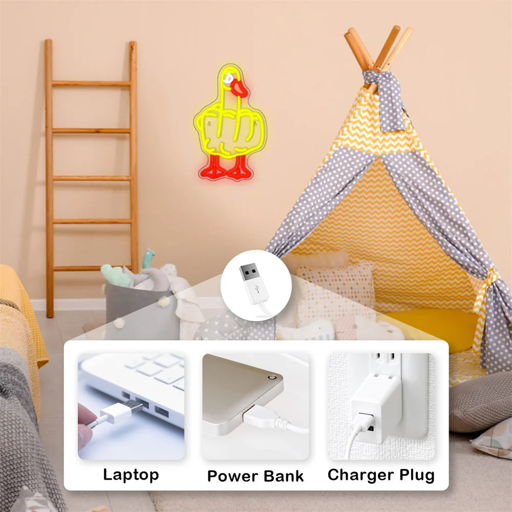 Anka – LED-neonskylt (5 V USB)