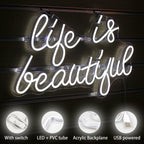 Life is Beautiful – LED-neonskylt (5 V USB)