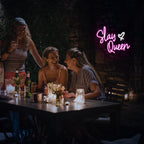 Slay Queen – Hjärta – LED-neonskylt (5 V USB)