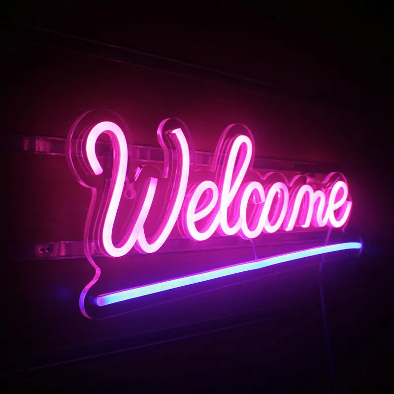 Welcome – LED-neonskylt (5 V USB)