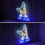 Pet Club – Hundansikte – LED-neonskylt (5 V USB)