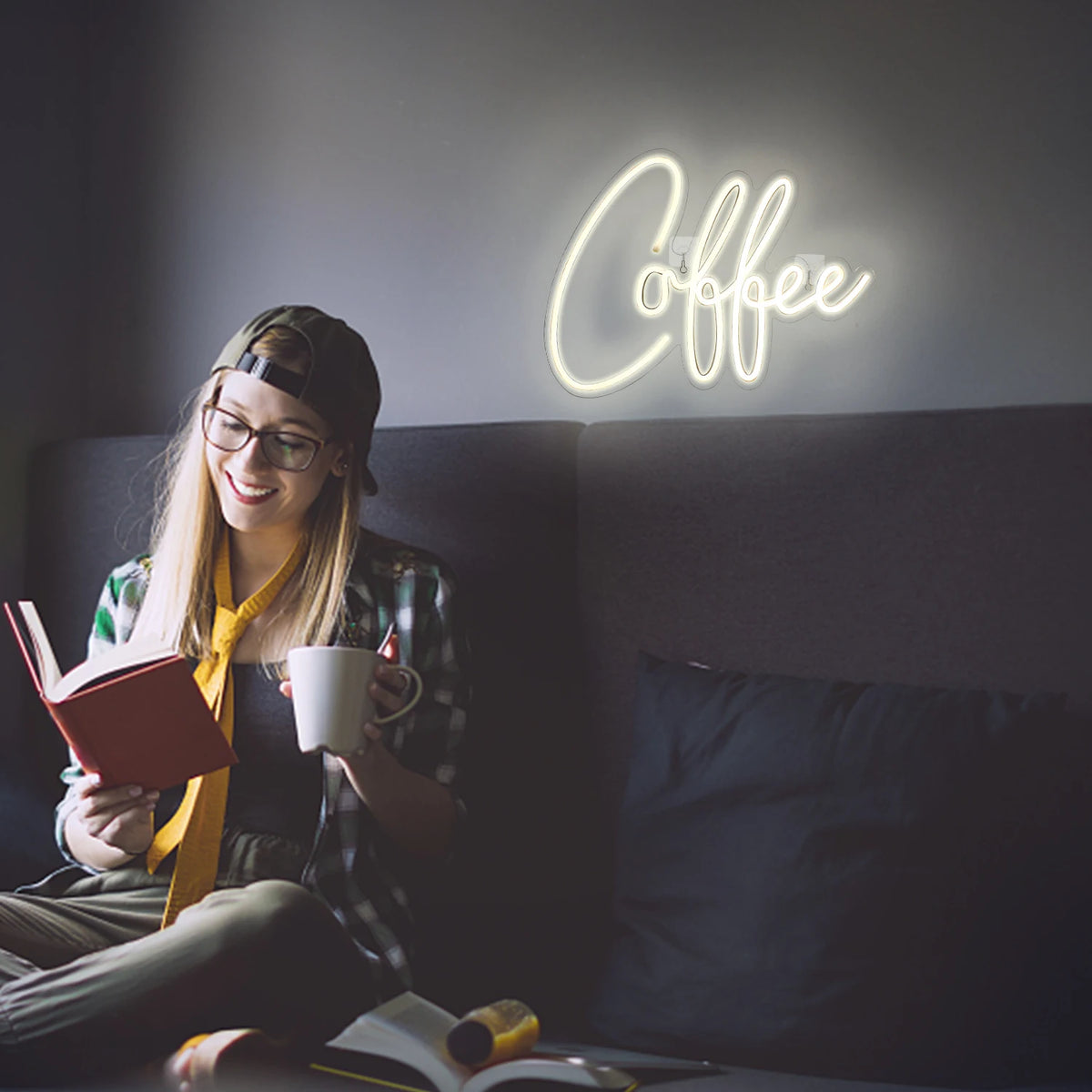 Coffee – LED-ljusskylt (5 V USB)