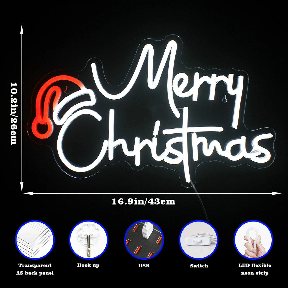 LED God Jul 5V USB LED Ljusskylt - Prisvänlig