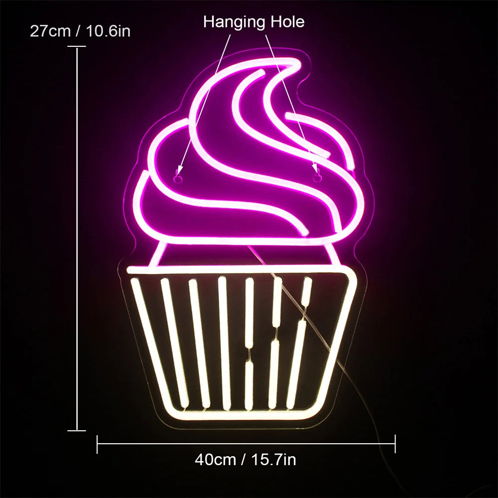 Cupcake – LED-neonskylt (5 V USB)