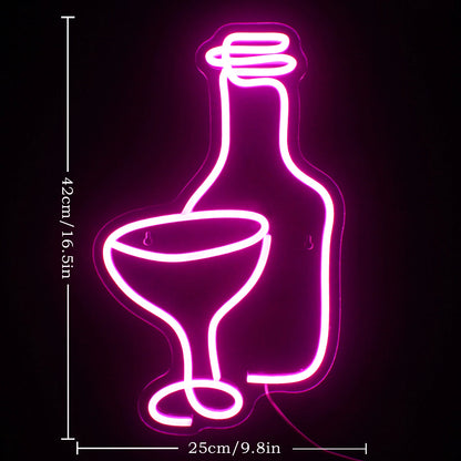 Vin Glas 5V USB LED Ljusskylt - Prisvärd