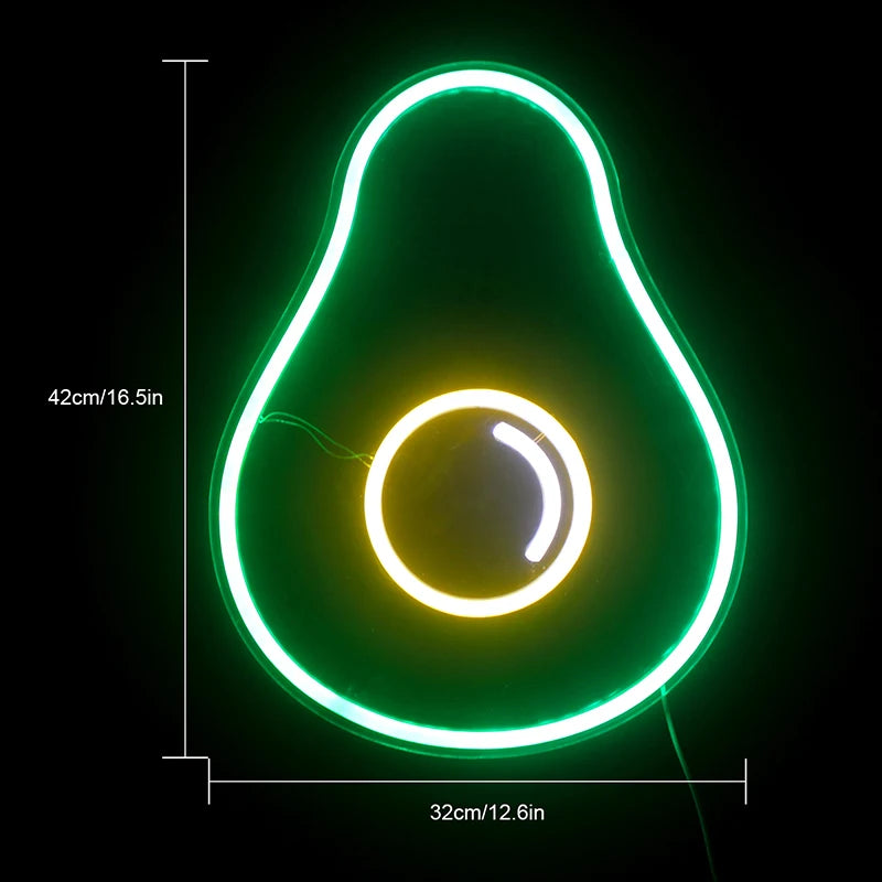Avokado 5V USB LED Neonskylt - Prisvänlig