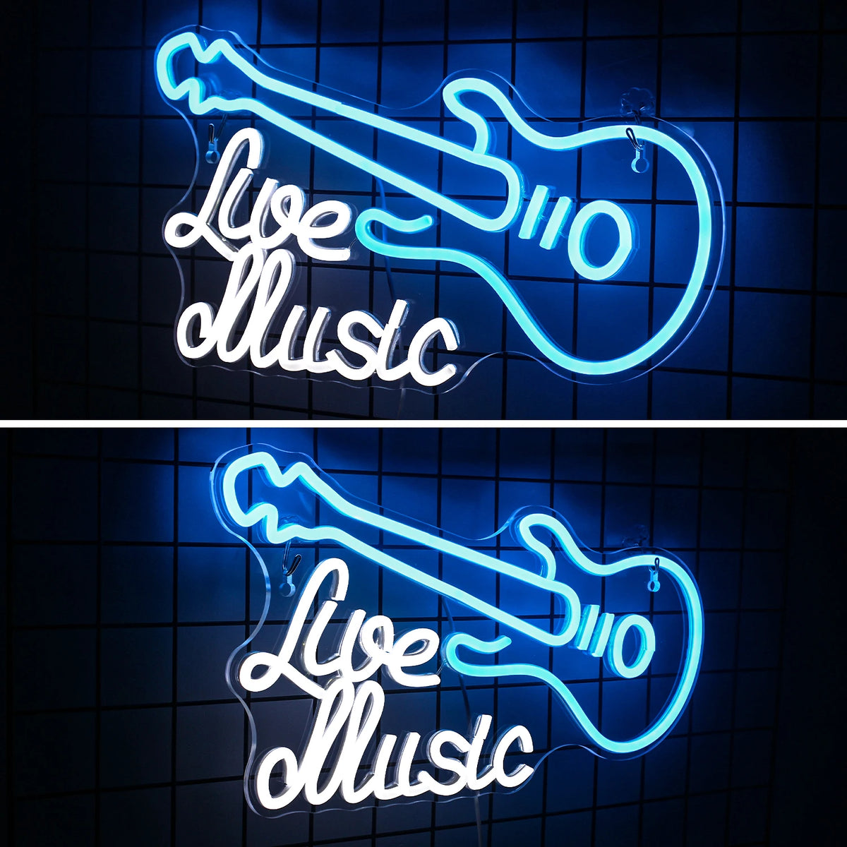 Live Music – Gitarr – LED-neonskylt (5 V USB)