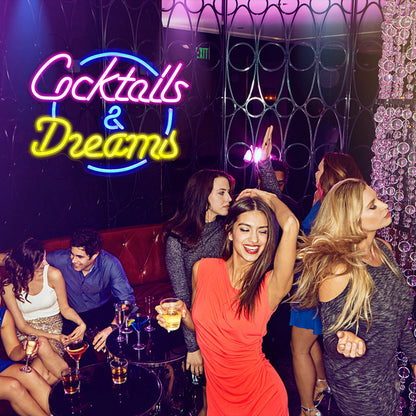 Cocktails Dreams 5V USB LED Neon Sign - Budget Friendly