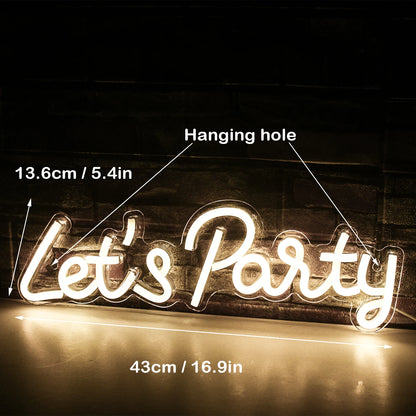 Lets Party 5V USB LED Neon Sign - Budget Friendly