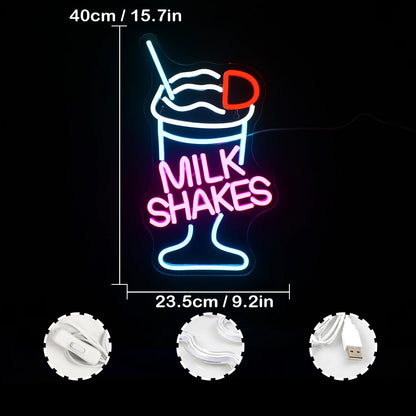 Milke Shakes 5V USB LED Ljusskylt - Prisvärd