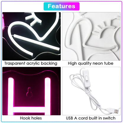 Lash Room 5V USB LED Ljusskylt - Prisvärd