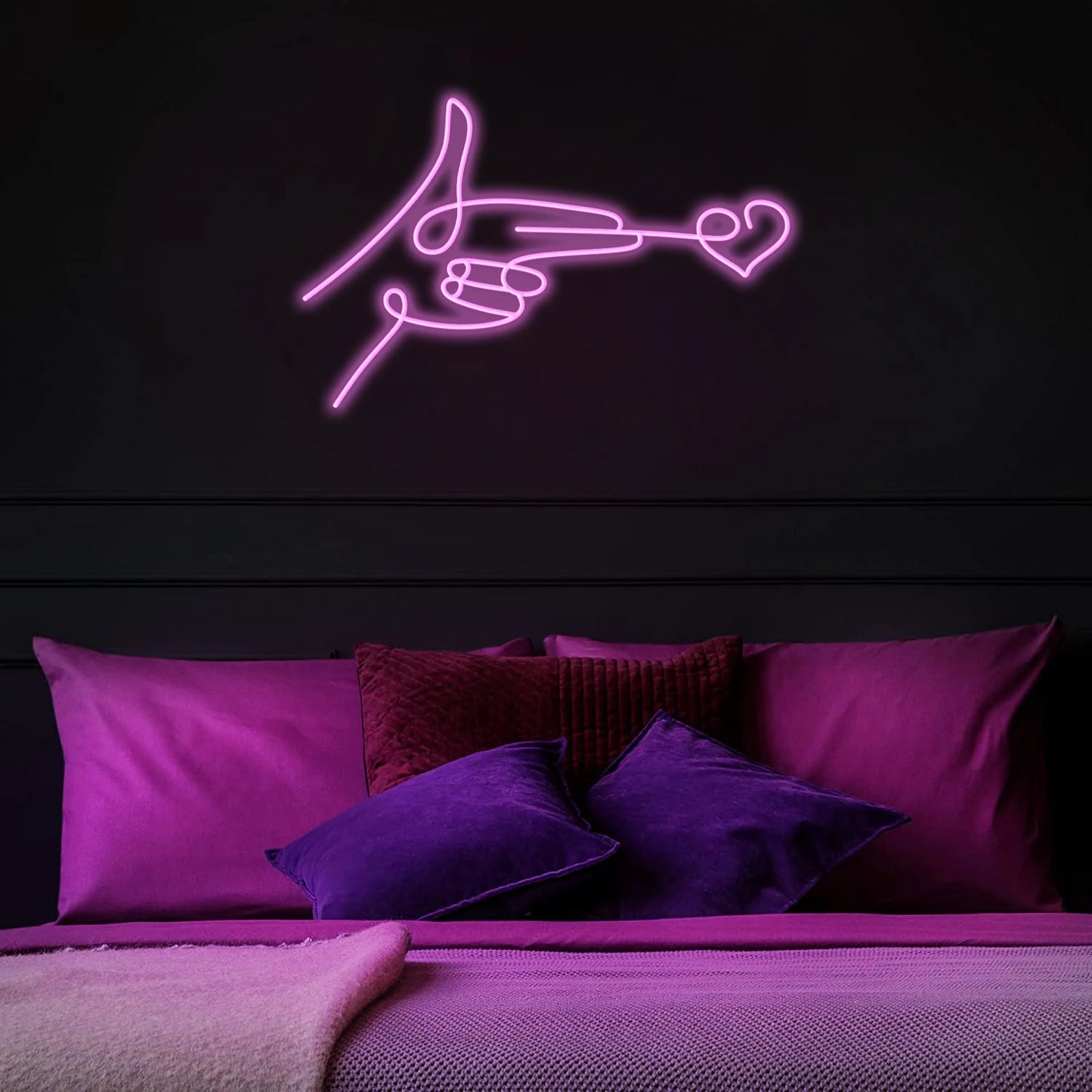 Finger Heart 5V USB LED Ljusskylt - Prisvärd