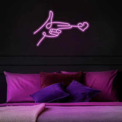 Finger Heart 5V USB LED Ljusskylt - Prisvärd