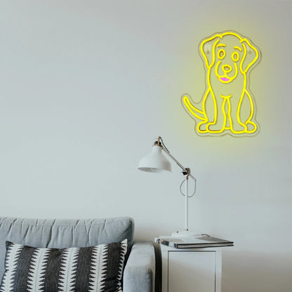 Hundmotiv LED Ljusskylt med USB 5V - Prisvänlig