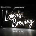 Love Is Brewing – LED-neonskylt (5 V USB)