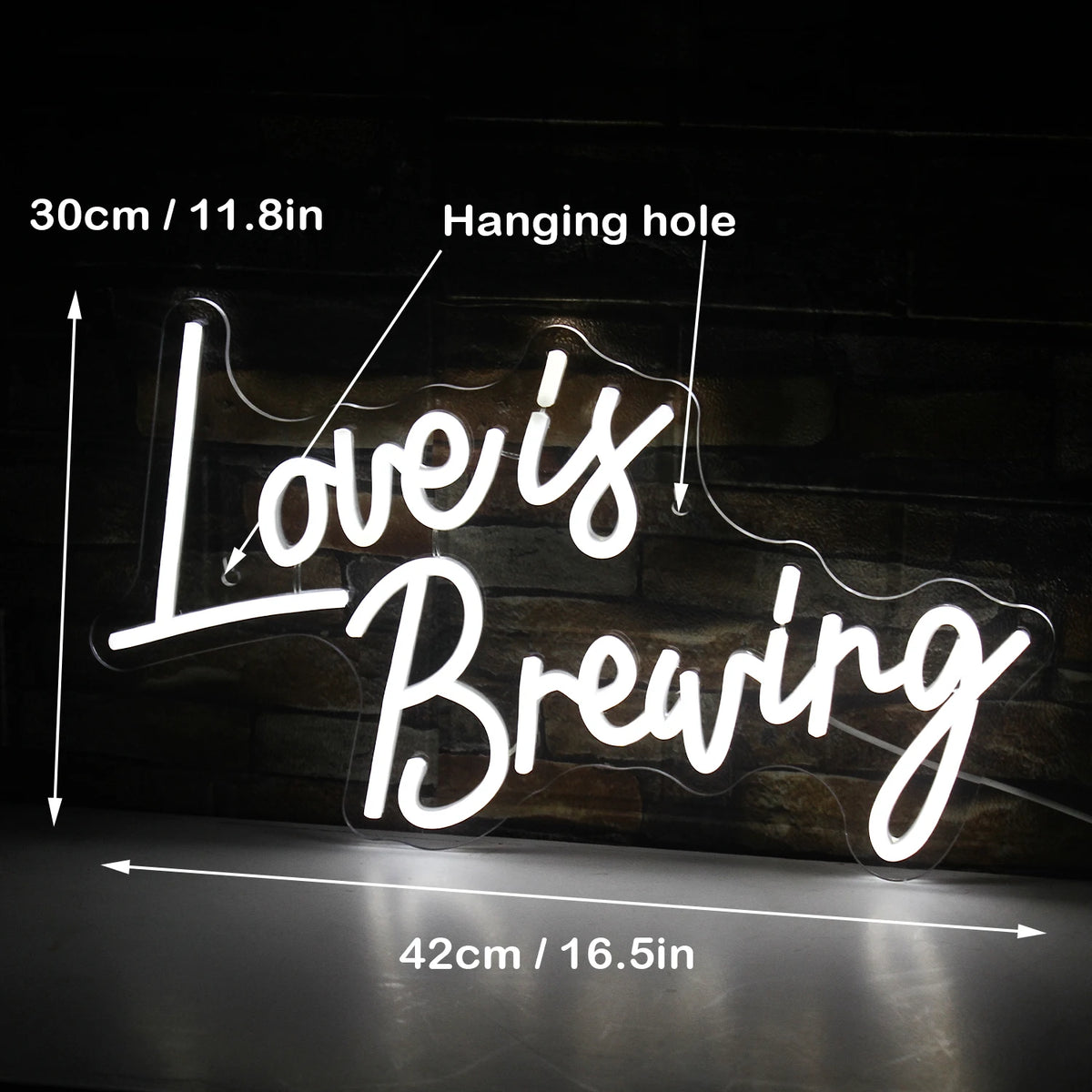 Love Is Brewing – LED-neonskylt (5 V USB)