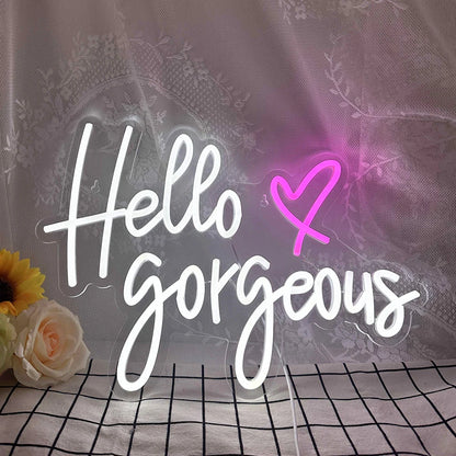 Hello Gorgeous 5V USB LED Ljusskylt - Prisvänlig