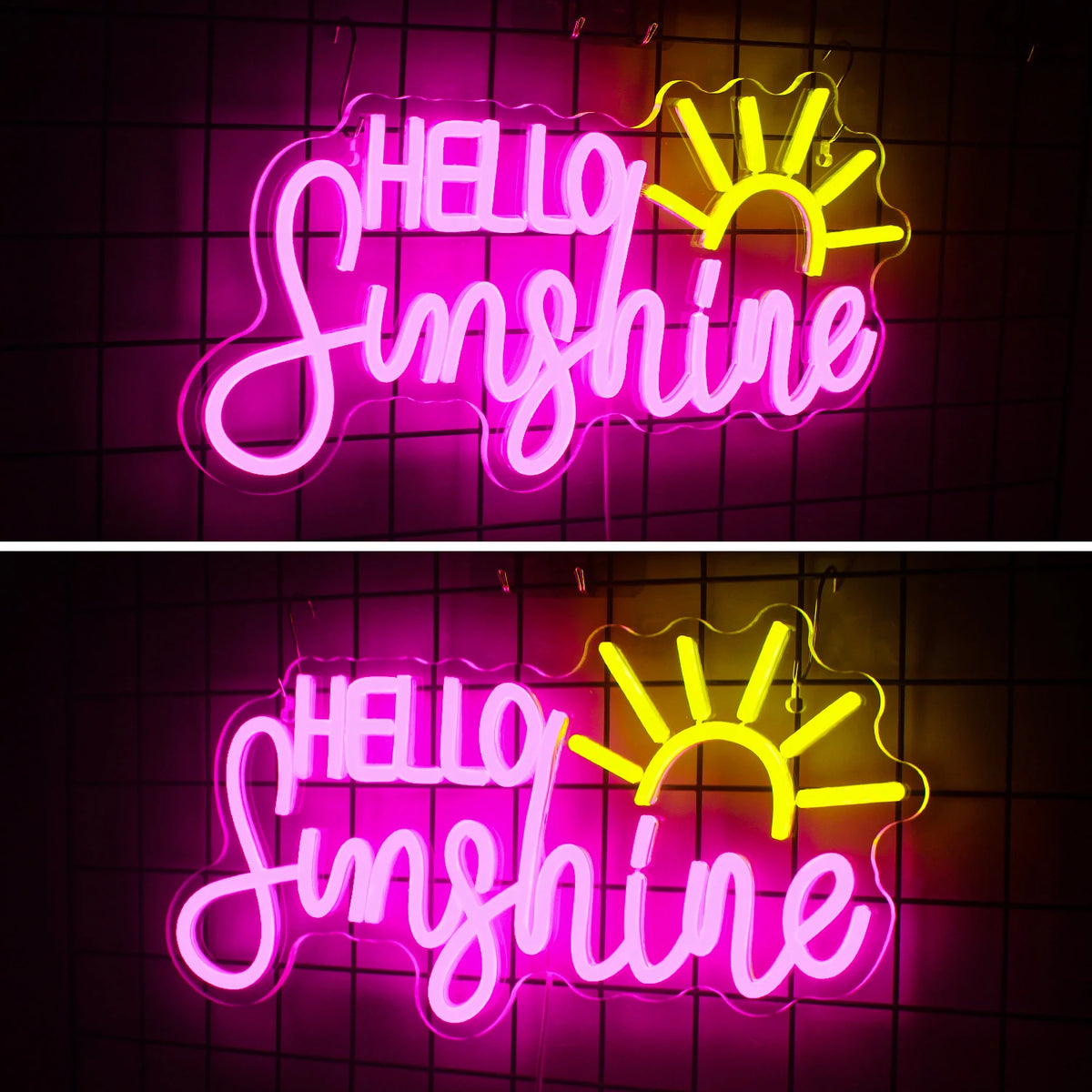 HELLO Sunshine – Sol – LED-neonskylt (5 V USB)