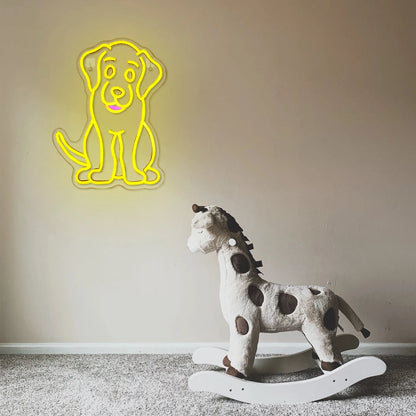 Hundmotiv LED Ljusskylt med USB 5V - Prisvänlig