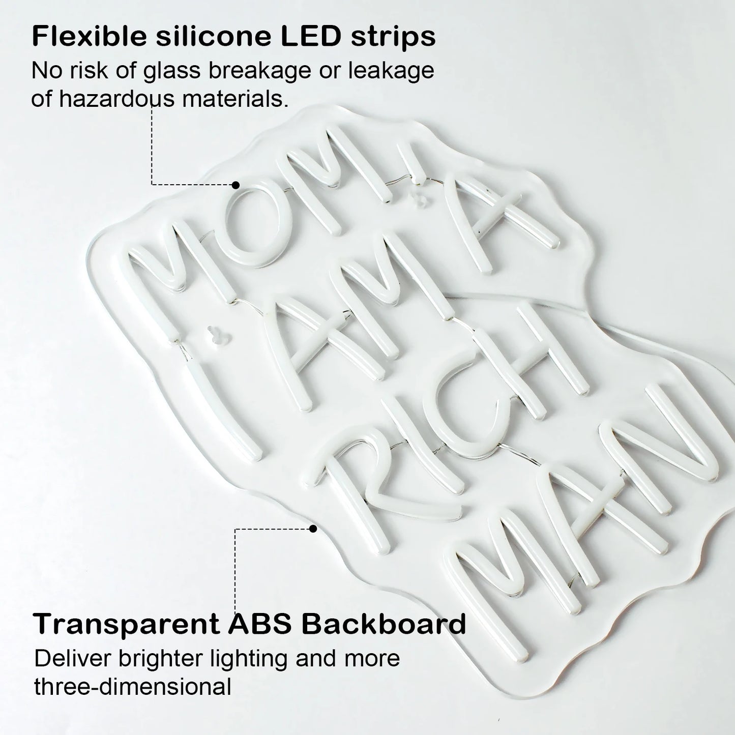 Mamma, Jag Är En Rik Man 5V USB LED Ljusskylt - Prisvärd