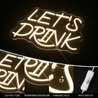 Let's Drink – LED-ljusskylt (5 V USB)