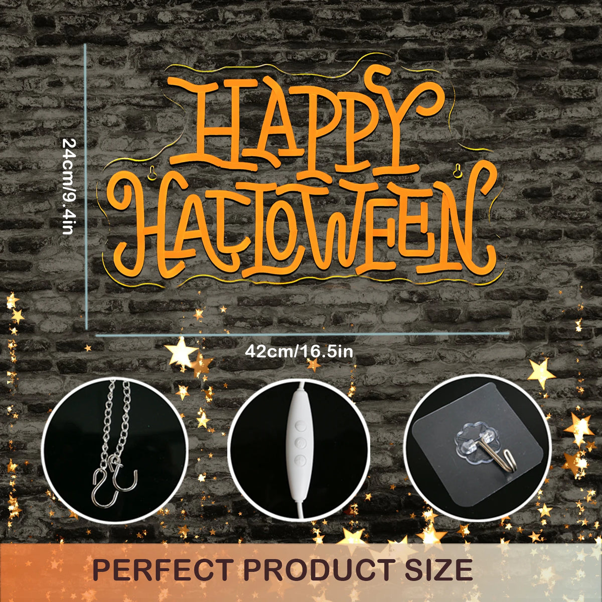 Happy Halloween – LED-neonskylt (5 V USB)