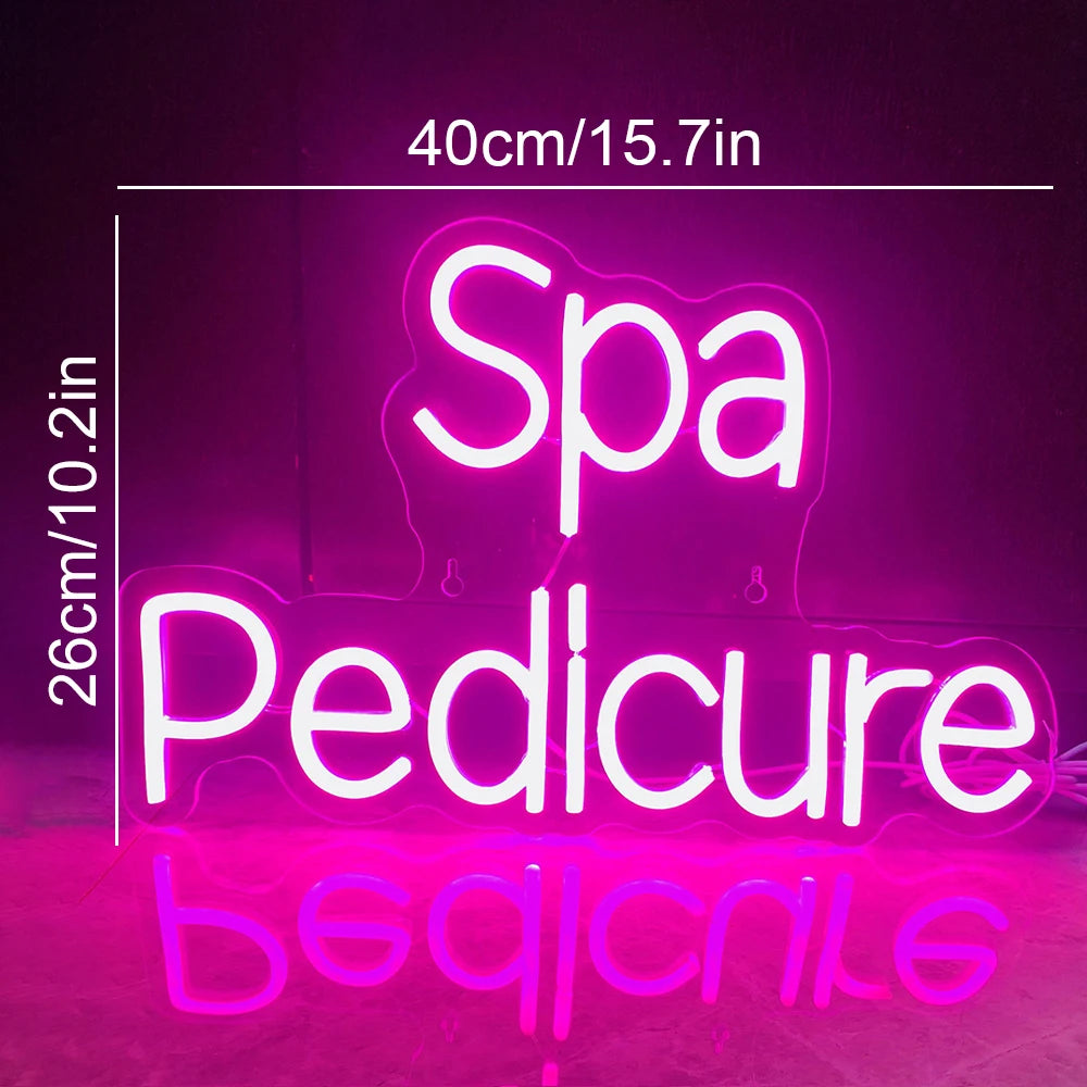 Spa Pedicure – LED-ljusskylt (5 V USB)