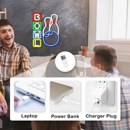 Bowling 5V USB LED Ljusskylt - Budgetvänlig