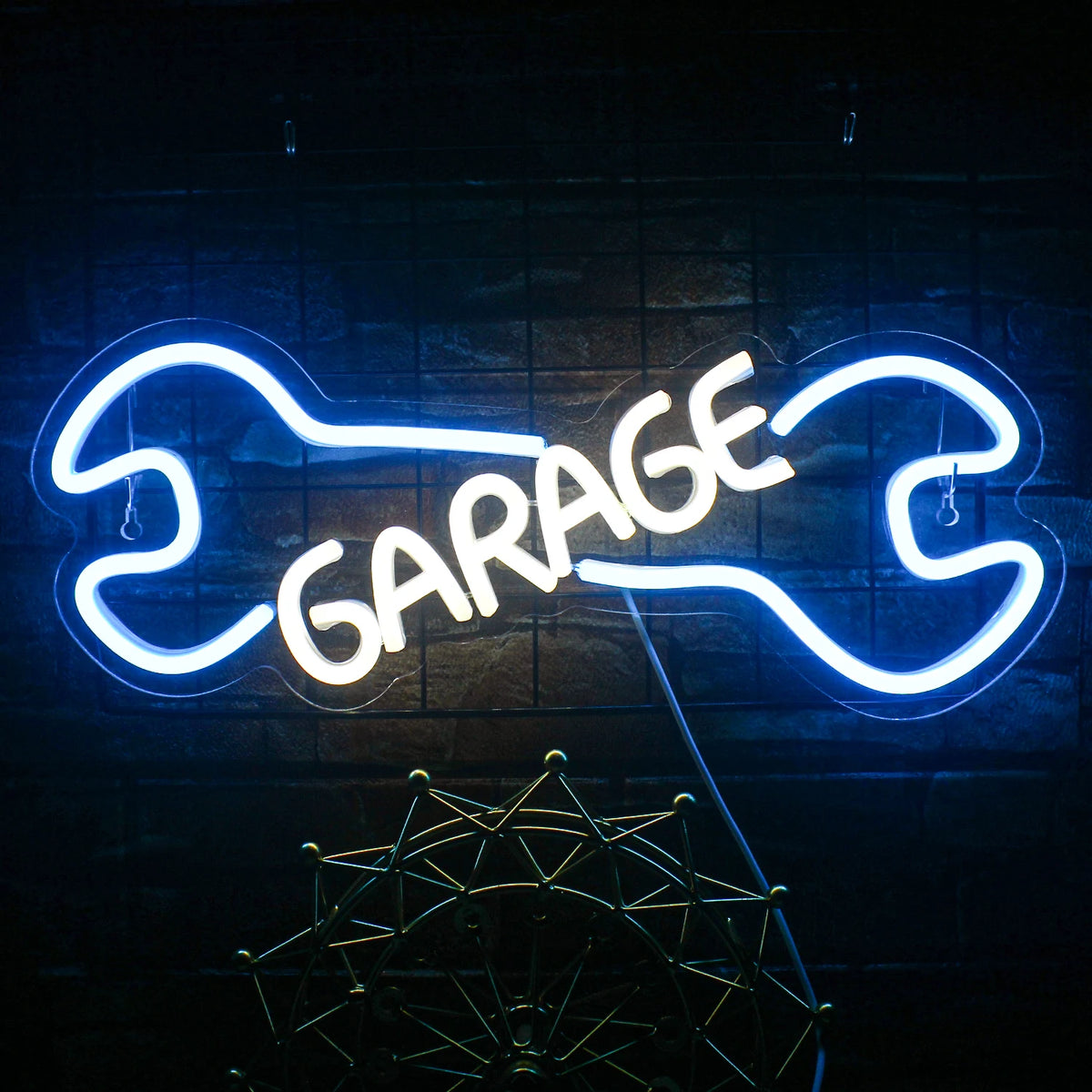 GARAGE – Skiftnyckel – LED-neonskylt (5 V USB)