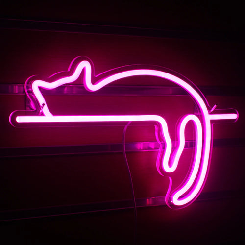Katt – LED-neonskylt (5 V USB)