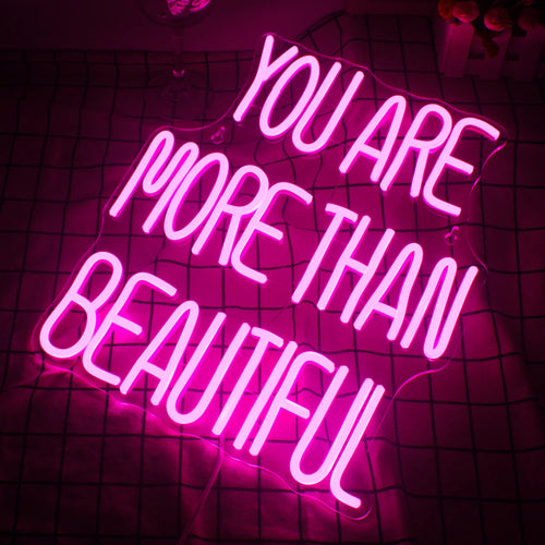 You Are More Than Beautiful – LED-ljusskylt (5 V USB)