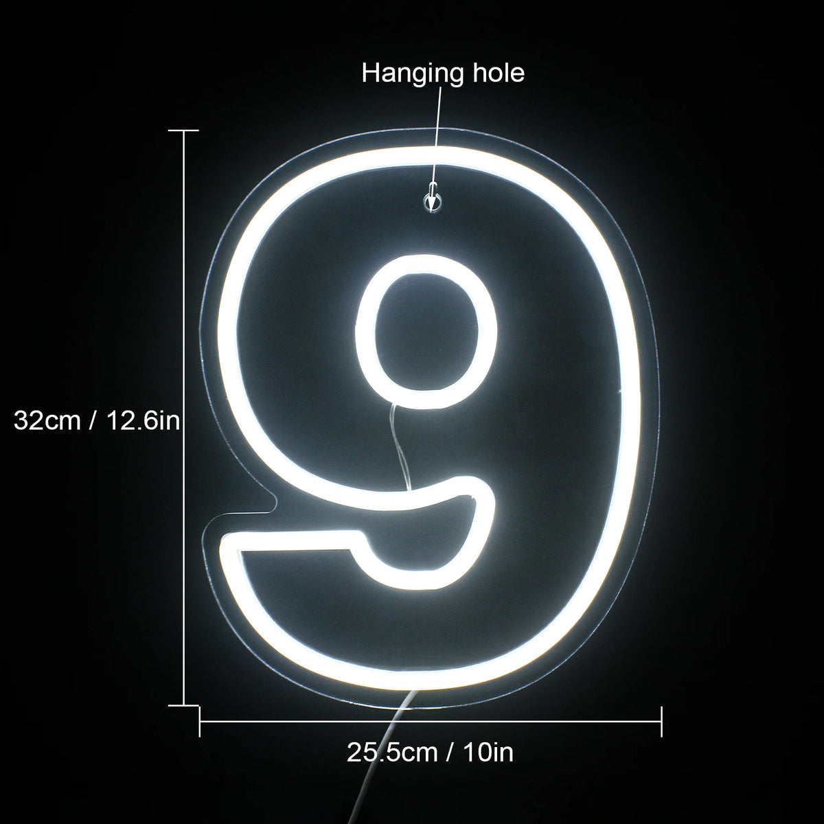 Födelsedagssiffror 0–9 – LED-neonskylt (5 V USB)