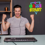 GAME START – Triangel och liten romb – LED-neonskylt (5 V USB)