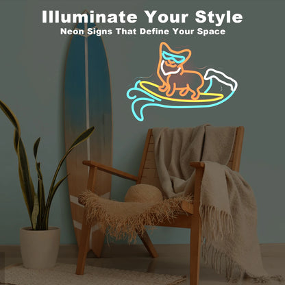 Husdjurbutik Neon skylt Dimmbar Corgi Hund 5V USB LED Neonskylt - Prisvärd