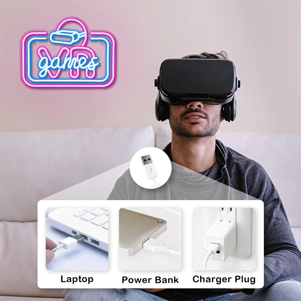 VR-spel 5V USB LED Ljusskylt - Budgetvänlig