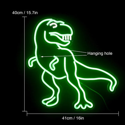 Theartneon Roliga Dinosaurier 5V Mini USB LED Neonskylt - Budgetvänlig