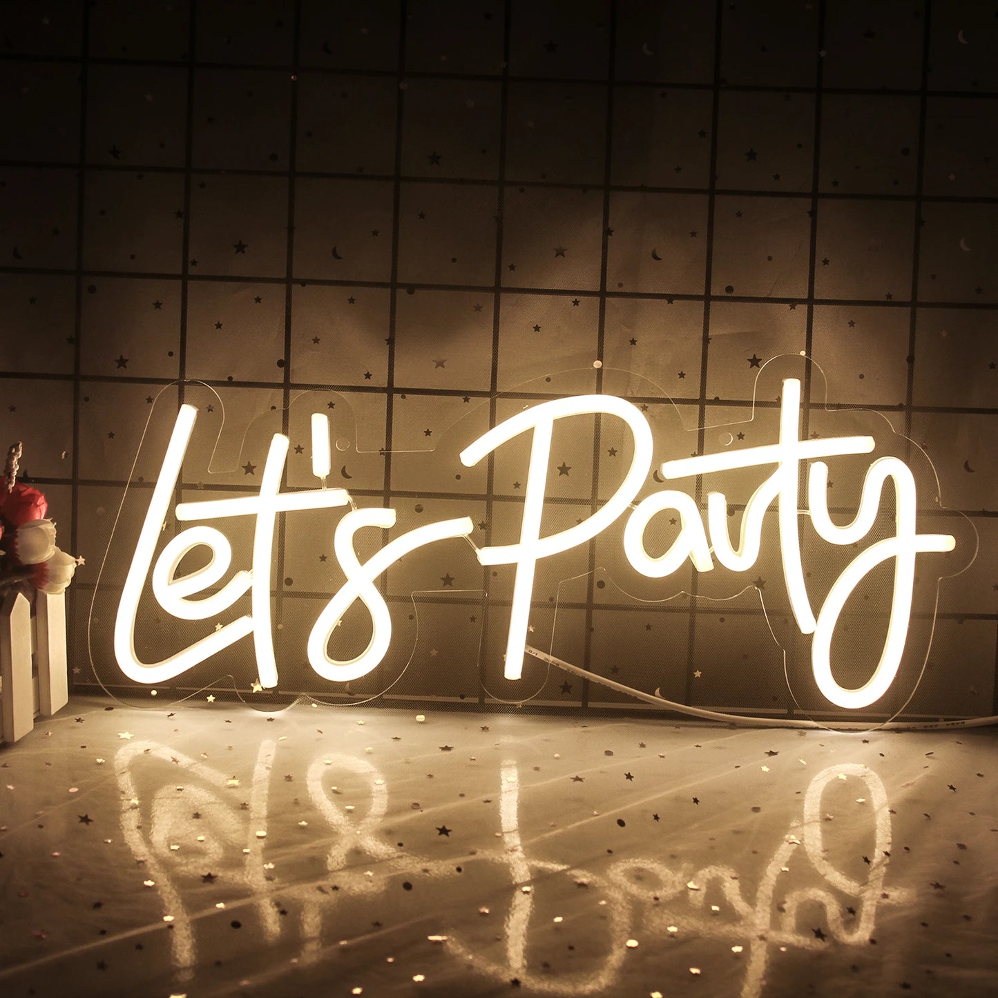 Let's Party 5V USB LED Ljusskylt - Prisvärd