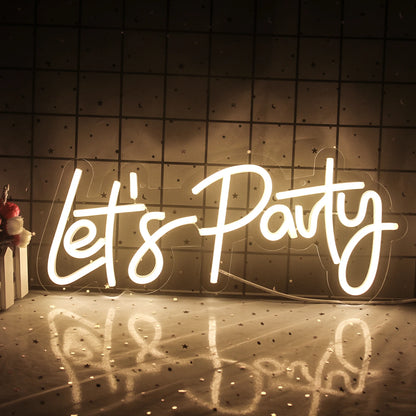 Let's Party 5V USB LED Ljusskylt - Prisvärd