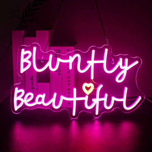 Bluntly Beautiful – Hjärta – LED-ljusskylt (5 V USB)
