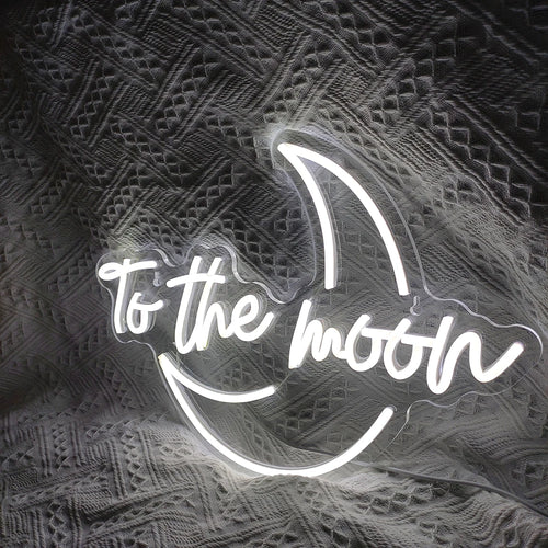 To the moon – Månskära – LED-neonskylt (5 V USB)