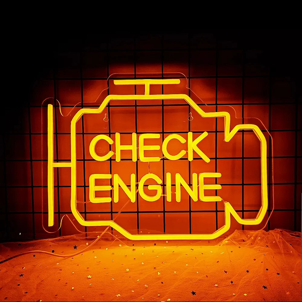 Check Engine – LED-neonskylt (5 V USB)